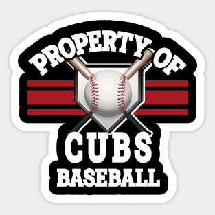 Proud Name Cubs Graphic Property Vintage Baseball Sticker